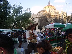 Joven chino-mexicano en la Alameda Central