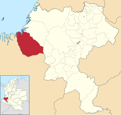Vị trí của khu tự quản Guapí trong tỉnh Cauca