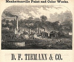 Daniel F. Tiemann's paint factory Daniel F. Tiemann's paint factory in 1850s.jpg