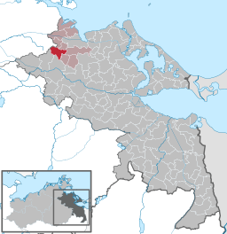 Läget för kommunen Dersekow i Landkreis Vorpommern-Greifswald