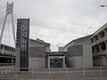 Domestic car park entrance and building, January 2007