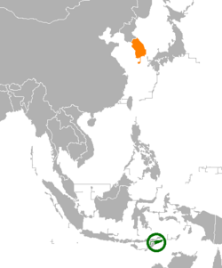 Lage von Osttimor und Südkorea