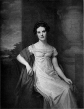 Emilie Gossler (1799–1875), filha do senador Johann Heinrich Gossler e esposa do magnata dos negócios Johannes Amsinck (1792–1879), que ganhou uma fortuna negociando com países sul-americanos. Pintado em 1818 por Friedrich Carl Gröger.