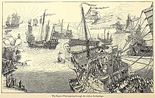 Kublai Khan's fleet passing through the Indonesian archipelago, by Sir Henry Yule (1871) Fleet of Kublai Khan.JPG