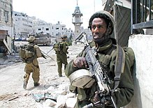 Israeli soldiers in Nablus Flickr - Israel Defense Forces - Standing Guard in Nablus.jpg