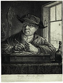 Автопортрет. 1758 Бумага, офорт. 23 × 17,5 см Эрмитаж, Санкт-Петербург