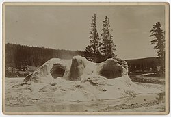 Grotto Geyser, ca. 1888. Photo by F. Jay Haynes.