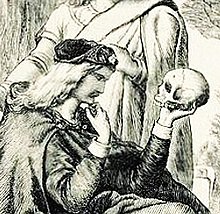 Hamlet meditating upon Yorick's skull has become the most lasting embodiment of the imagery of vanitas, conveying the theme memento mori ('Remember you shall die'). Whatever the meaning of life, it (life) is fleeting. HamletSkullHCSealous.jpg