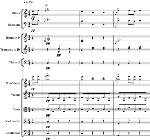 Haydn, Symphony 97, third movement, bars 109-117.png