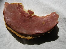 Smoked and salted horse meat on a sandwich. Horsemeatsandwich.jpg