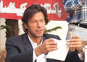 Imran Khan tearing his nomination paper at a p...