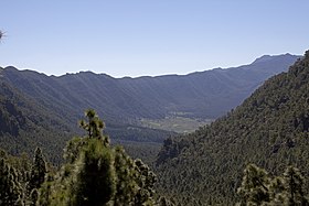 Vue de la Cumbre Nueva depuis la caldeira de Taburiente au nord-ouest.