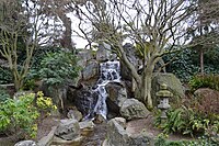 Waterfall between ponds