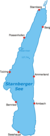Karte des Starnberger Sees, dessen gesamte Fläche als gemeindefreies Gebiet zum Landkreis Starnberg gehört