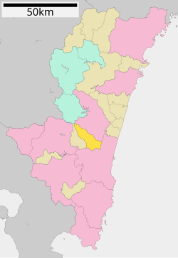 Lokasi Kunitomi di Prefektur Miyazaki