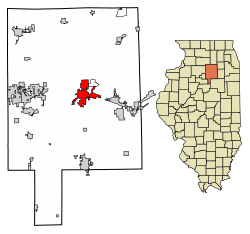 Location of Ottawa in LaSalle County, Illinois.
