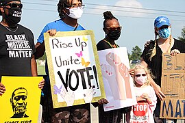 Along Floyd's funeral procession route in Pearland, Texas, on June 9, 2020