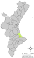Розташування муніципалітету Адор у автономній спільноті Валенсія