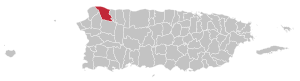 Карта Пуэрто-Рико с указанием муниципалитета Исабела