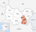 Lage des Départements Jura in der Region Bourgogne-Franche-Comté