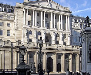 The Bank of England in Threadneedle Street, Lo...