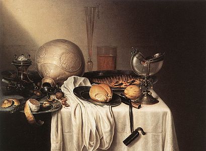 Nature morte avec une cruche et une coupe de coquille de nautile, 1642-1644, Bruxelles.