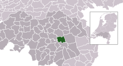 Highlighted position of Laarbeek in a municipal map of North Brabant