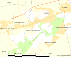 Poziția localității Tourville-sur-Odon