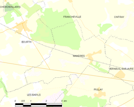 Mapa obce Mandres