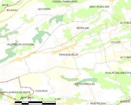 Mapa obce Franquevielle