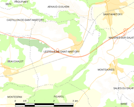 Mapa obce Lestelle-de-Saint-Martory