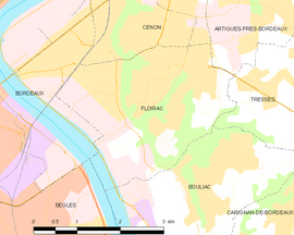 Mapa obce Floirac