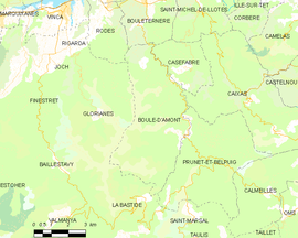 Mapa obce Boule-d’Amont