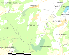 Mapa obce Chargey-lès-Port