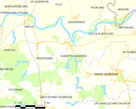 Mapa obce Charette-Varennes