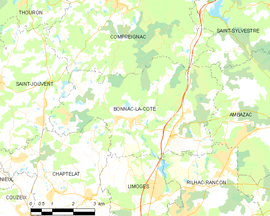 Mapa obce Bonnac-la-Côte