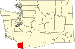 Карта Вашингтона с выделением округа Кларк
