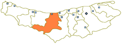 Location of Nur County in Mazandaran Province