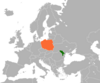 Location map for Moldova and Poland.