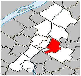 Location within La Vallée-du-Richelieu Regional County Municipality.