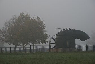 Monument bij gemaal De Liemers in Giesbeek