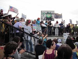 New Orleans. "BP Oil Flood" Protest,...