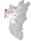 Haugesund markert med rødt på fylkeskartet