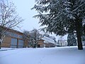 Neige au lycée Claude-Lebois (Saint-Chamond).