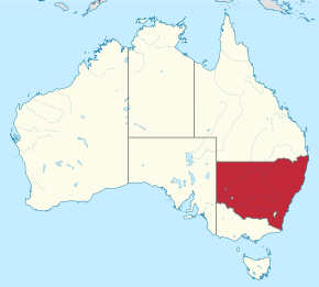 Localização de Nova Gales do Sul na Austrália.