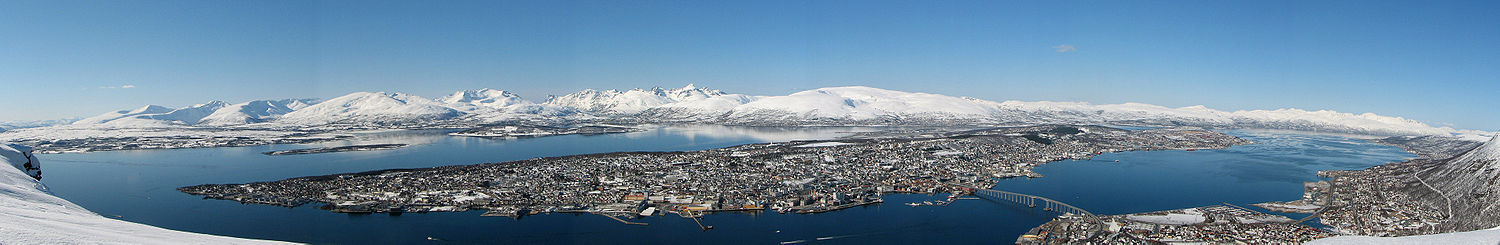 Panoramic view of Tromsø from Fløya