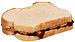 English: A peanut butter and jelly sandwich, m...