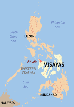 Mapa ng Pilipinas na magpapakita ng lalawigan ng Aklan