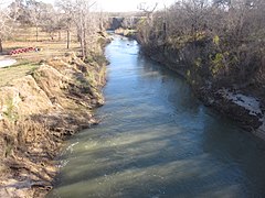 El río San Antonio en Floresville River Park en Floresville, en el condado de Wilson.