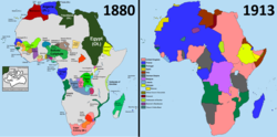 Comparison of Africa in the years 1880 and 1913 Scramble-for-Africa-1880-1913.png